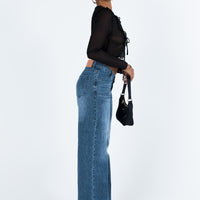 Karol V-waist Jeans Dark Wash Denim