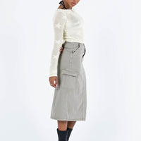 Jacko Midi Cargo Skirt Olive Green