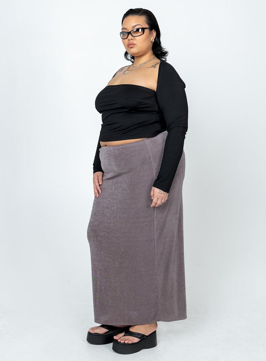 Harriette Maxi Skirt Slate Grey Curve