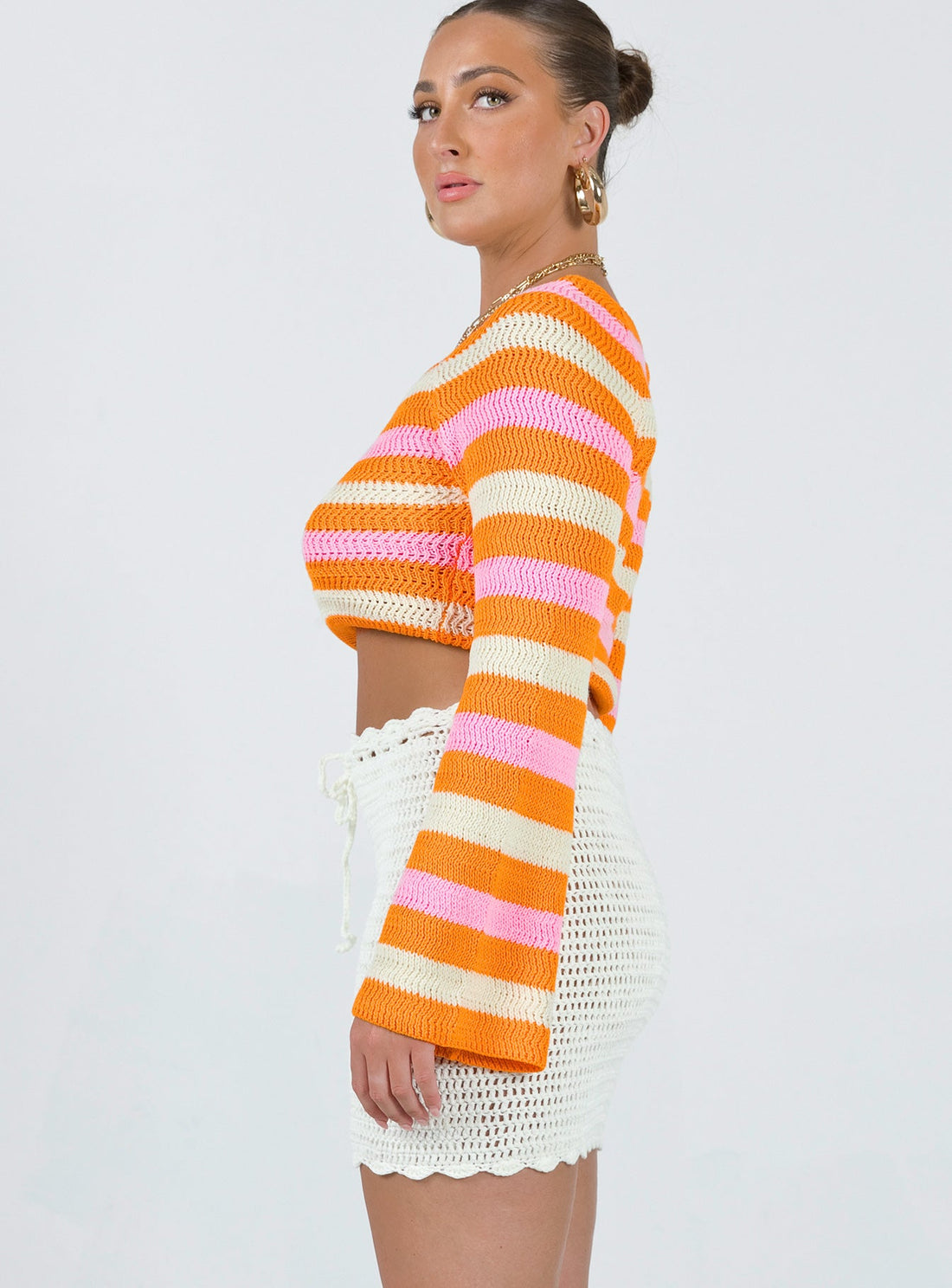 Mirrabook Crochet Mini Skirt White