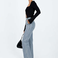 Ikena Straight Leg Jeans Light Wash Denim