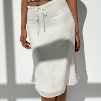 Delvie Midi Skirt Ivory