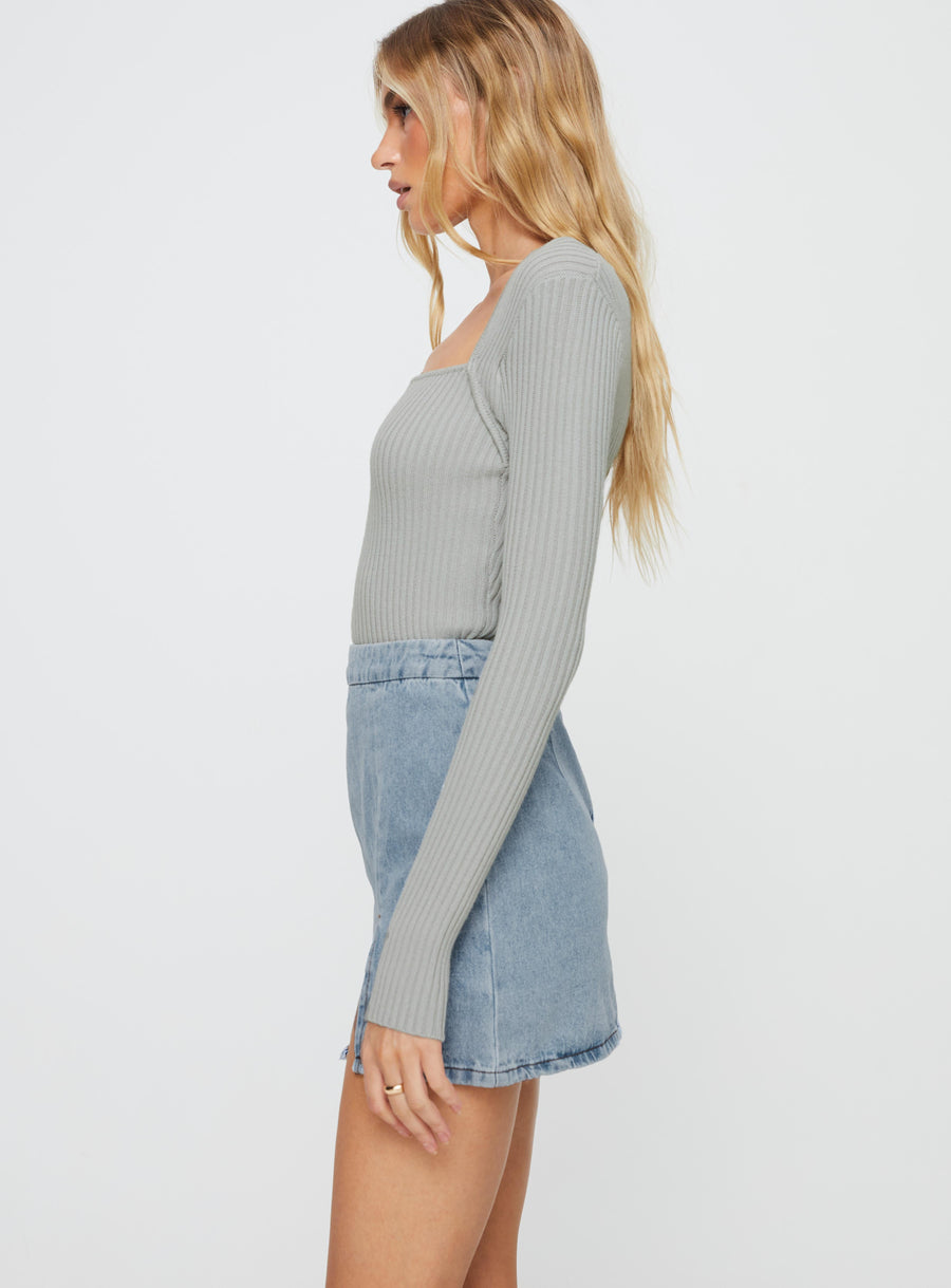 Lolita Mini Skirt Mid Wash Denim