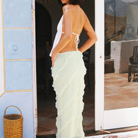 Mullins Bias Cut Maxi Skirt Lemon