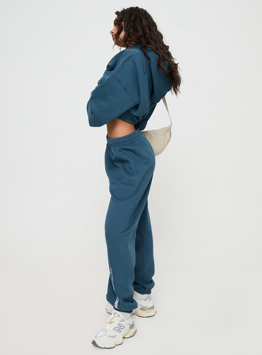 Princess Polly Track Pants Block / Cursive Text Slate