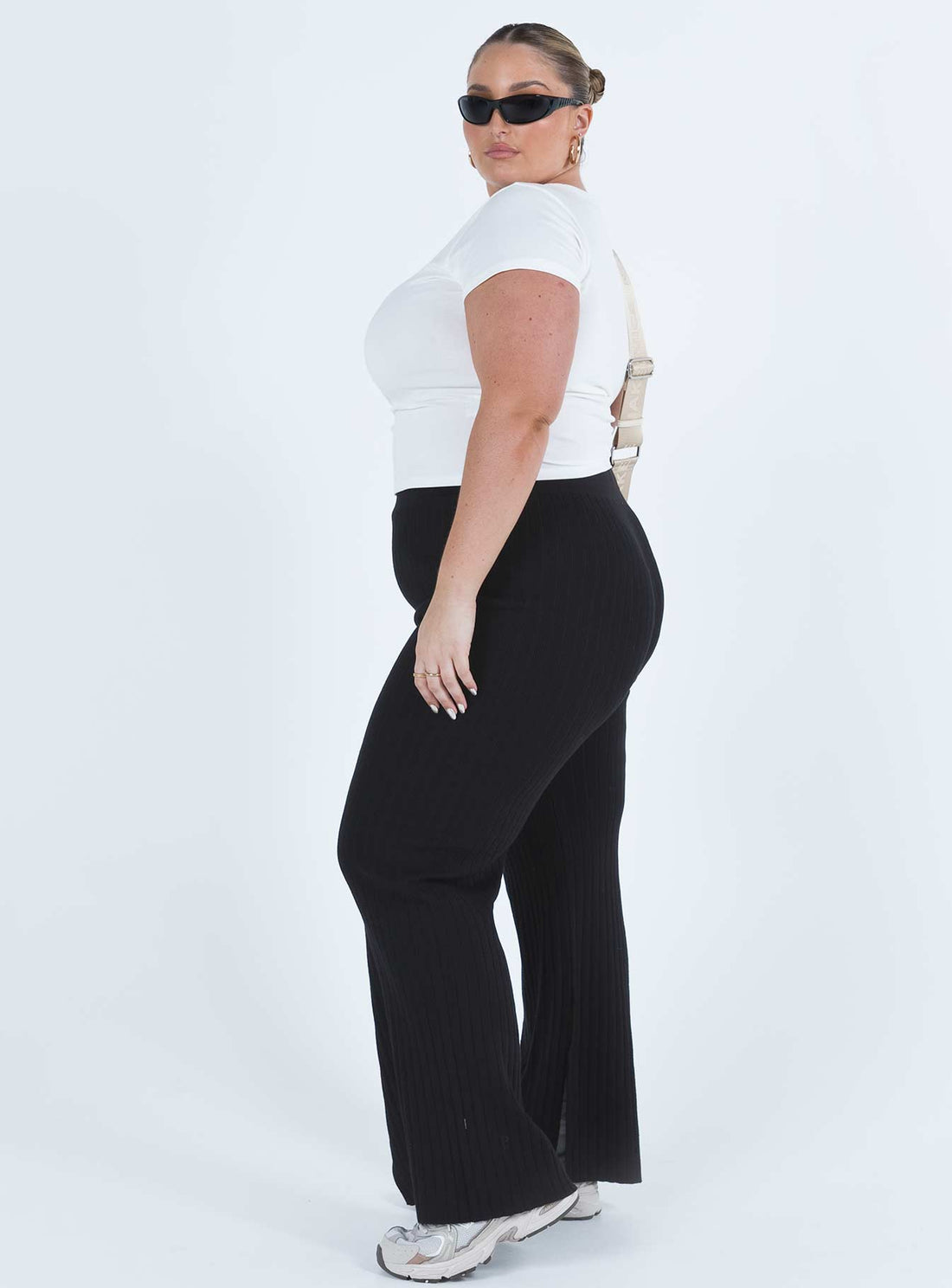 Allen Ribbed Pants Black Curve
