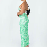 Caspian Midi Skirt Green