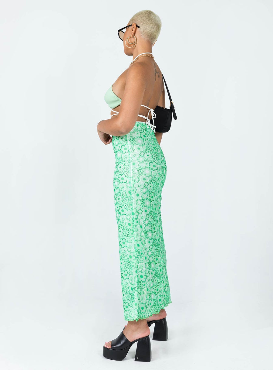Caspian Midi Skirt Green