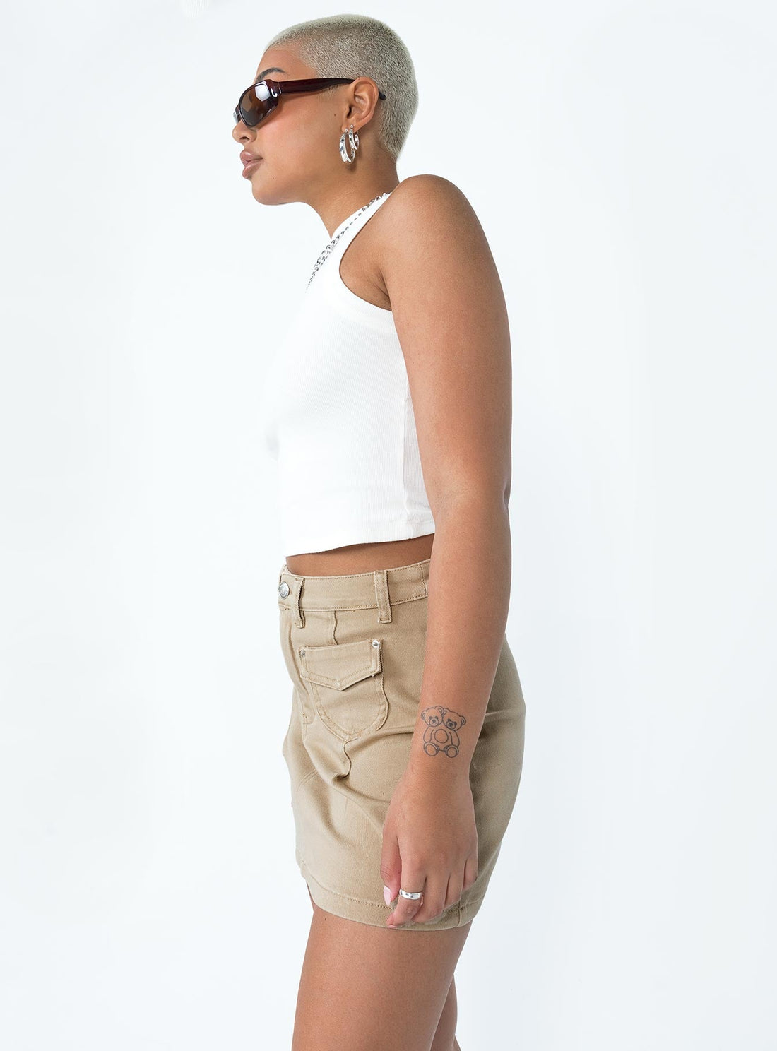 On my Way Mini Skirt Beige