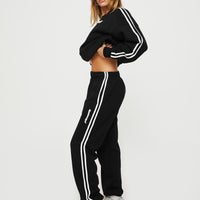 Princess Polly Track Pants Stripe Black / White