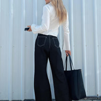 Boorala Wide Leg Jeans Dark Wash Denim