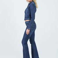 Samner Low Rise Bootcut Jeans Dark Blue