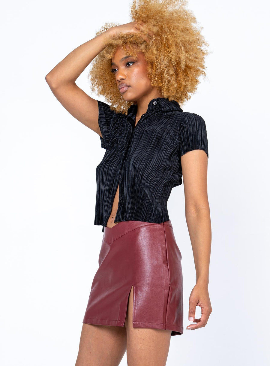Delancey Mini Skirt Burgundy