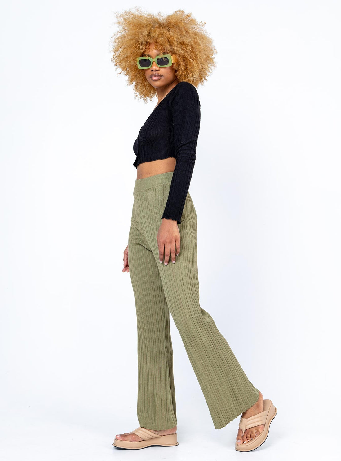 Reah Knit Pants Green
