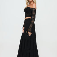Mya Maxi Skirt Black