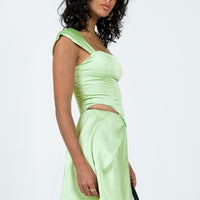 Cornell Satin Mini Skirt Green