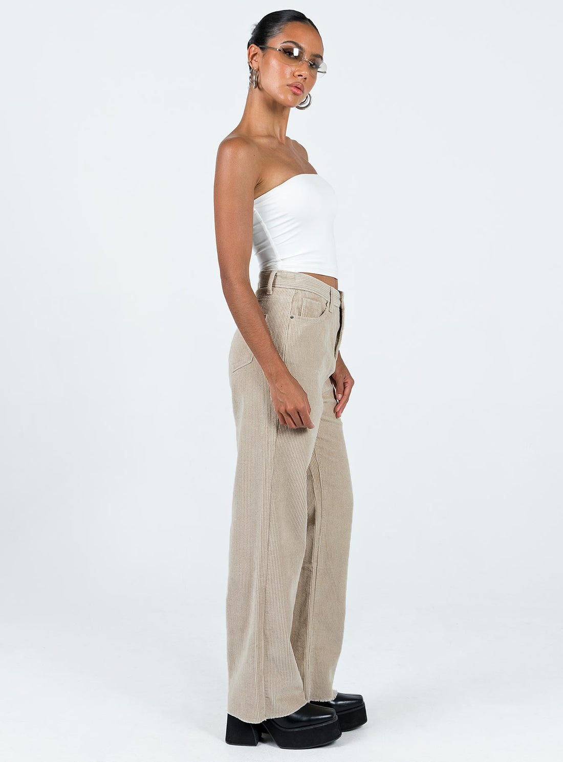 Kalinda Jeans Beige Cord