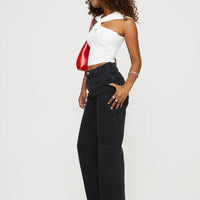 Rihanna Split Hem Jeans Black