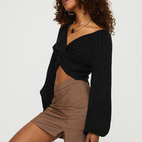 Ravyn Skort Brown Pinstripe