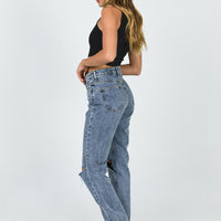 Intentions Straight Leg Knee Rip Denim Jean