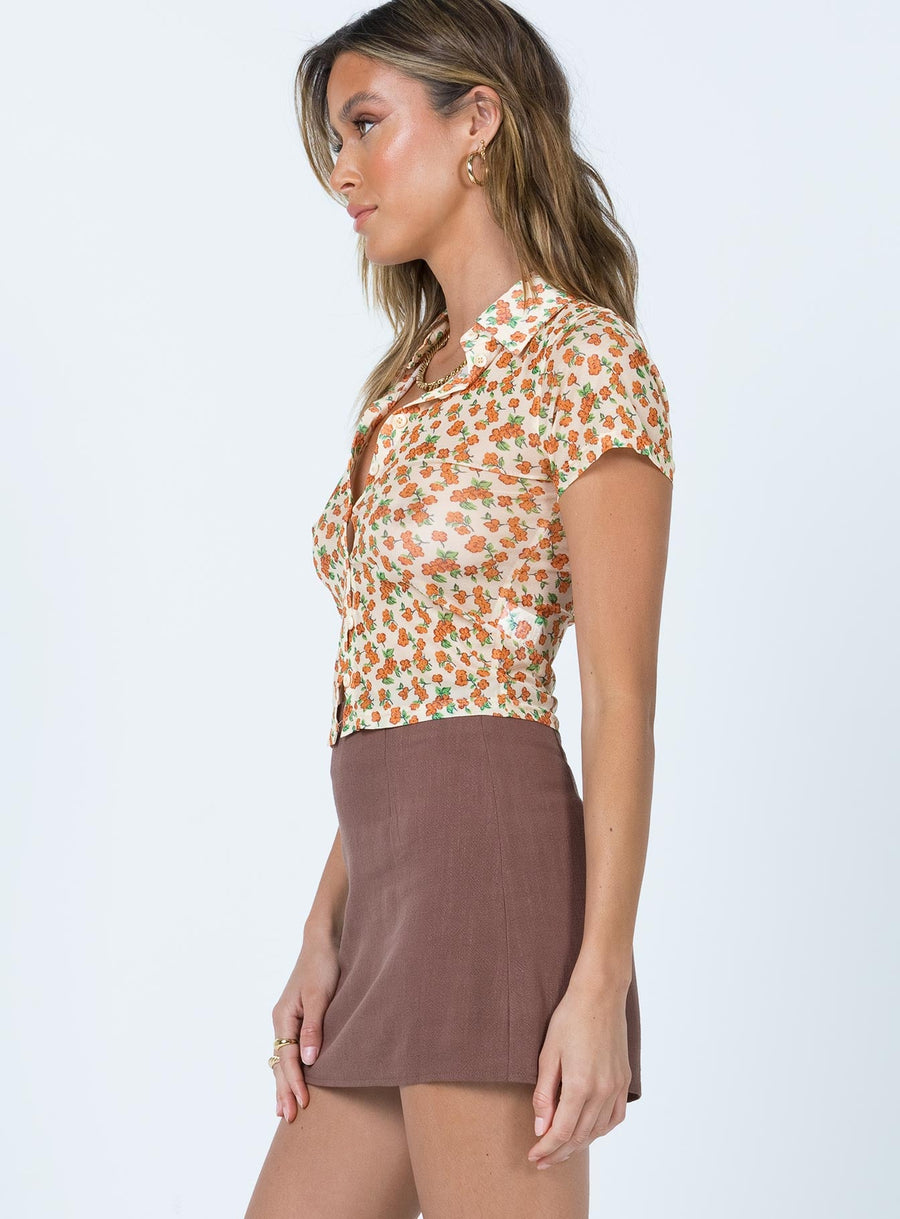Selby Mini Skirt Brown Eco
