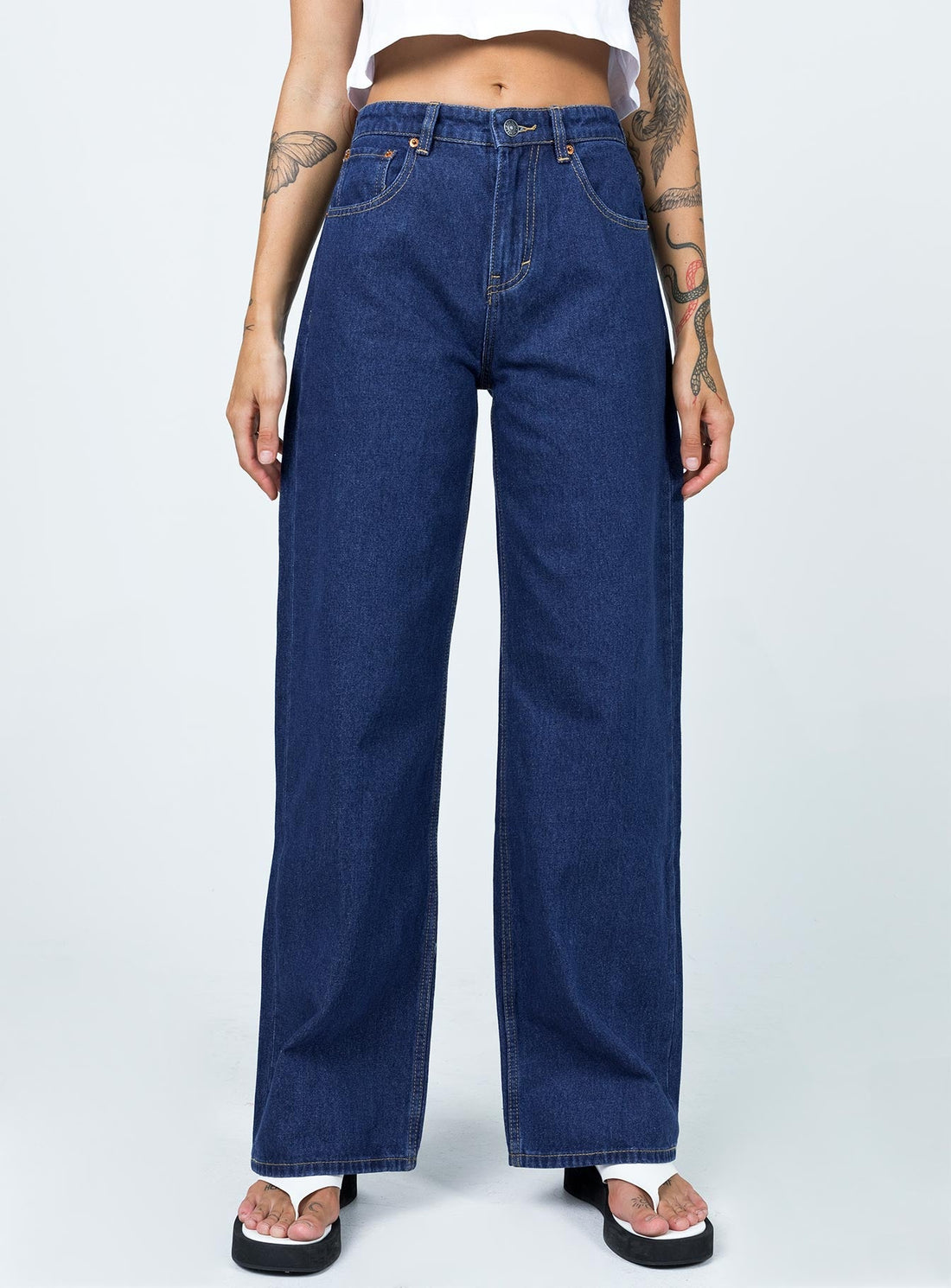 Motel Extra Wide Jeans Indigo Blue