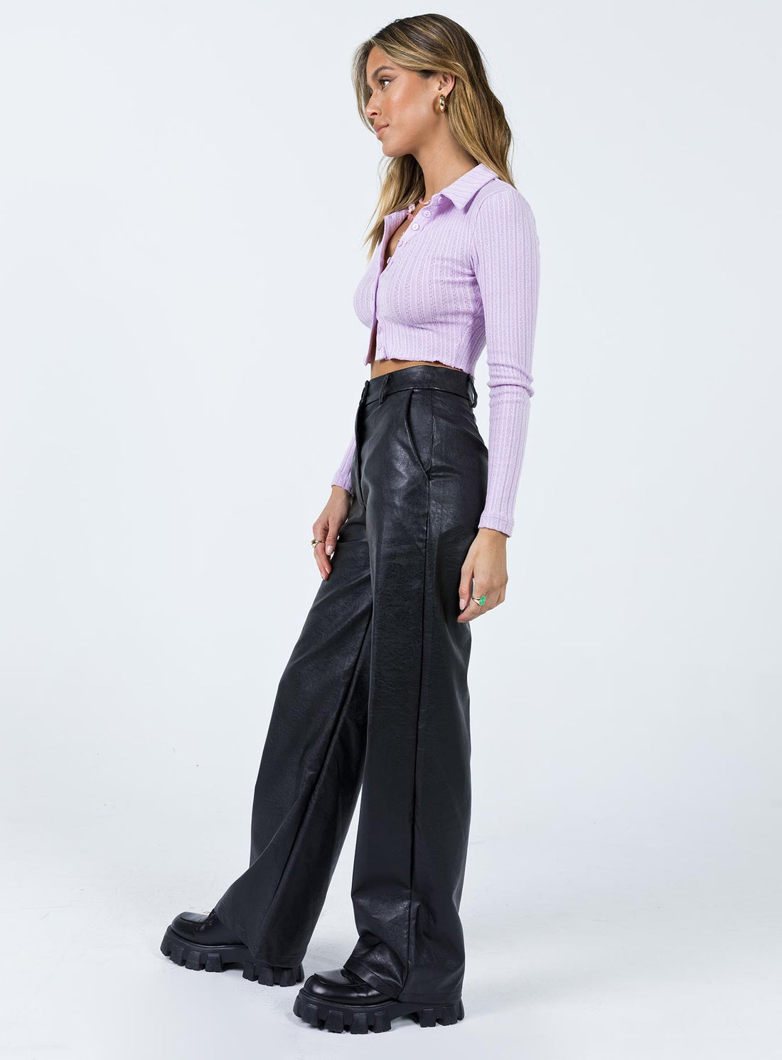 Jessie PU Pants Black