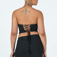 Prepped To Prime Skirt Black Pinstripe