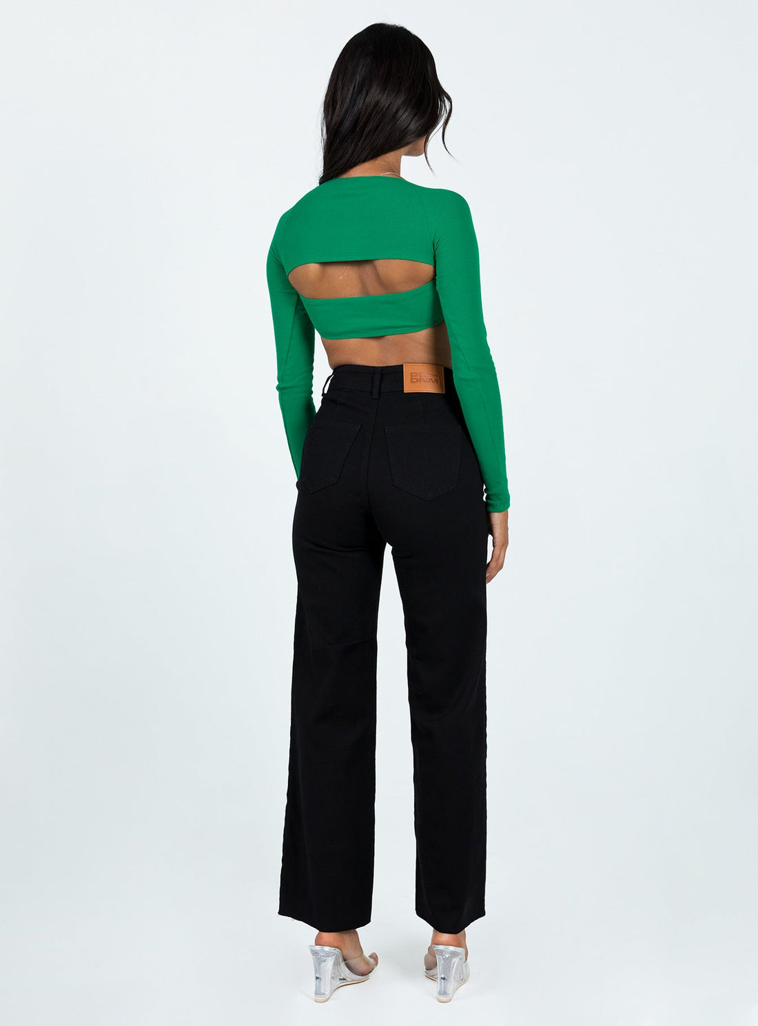 Vamp Wide Leg Denim Jeans Black