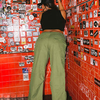 Snatched Mid Rise Cargo Pants Green Curve