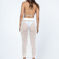 Golda Crochet Maxi Skirt White