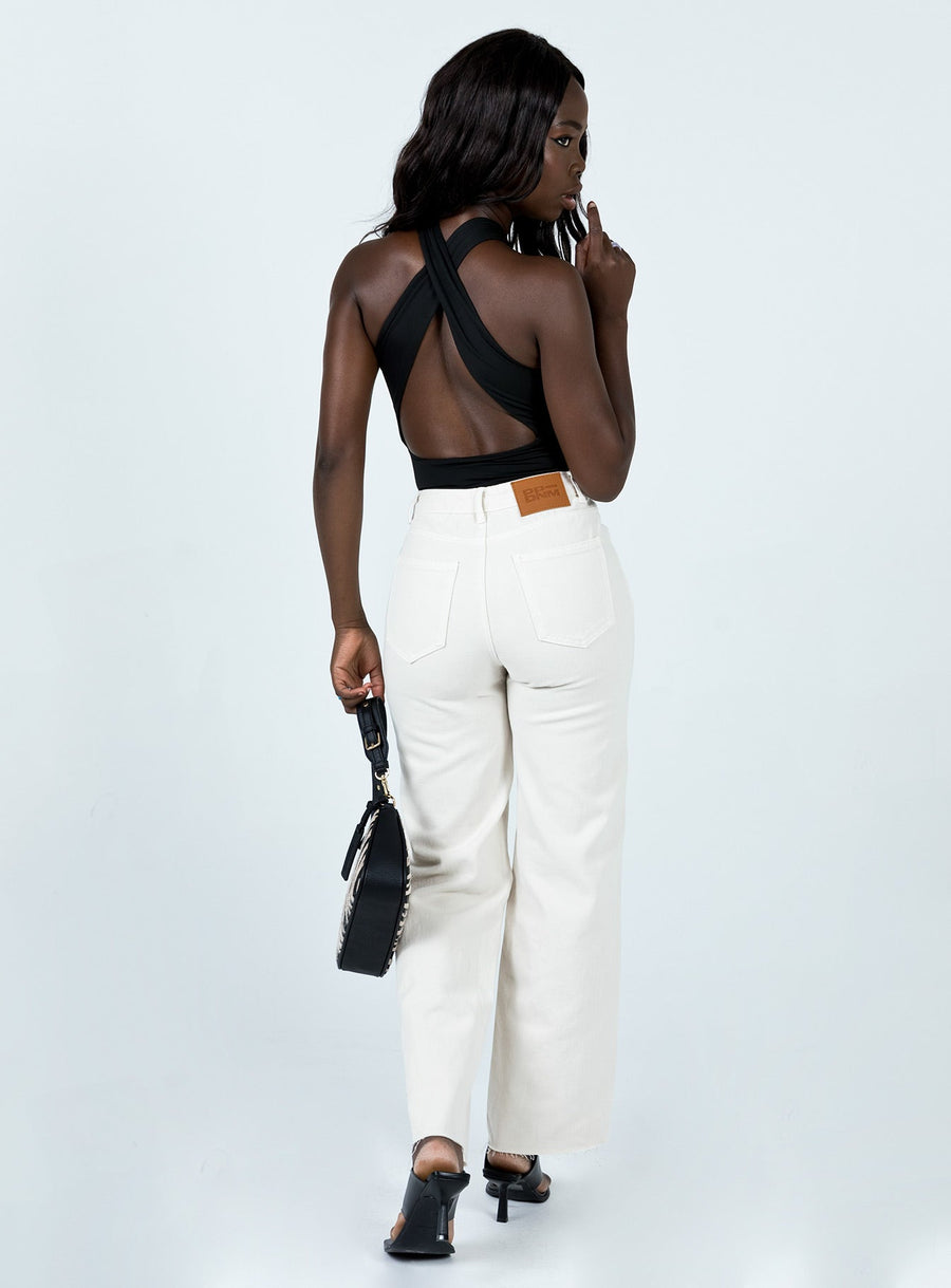 Mamaia Straight Leg Denim Jeans Cream