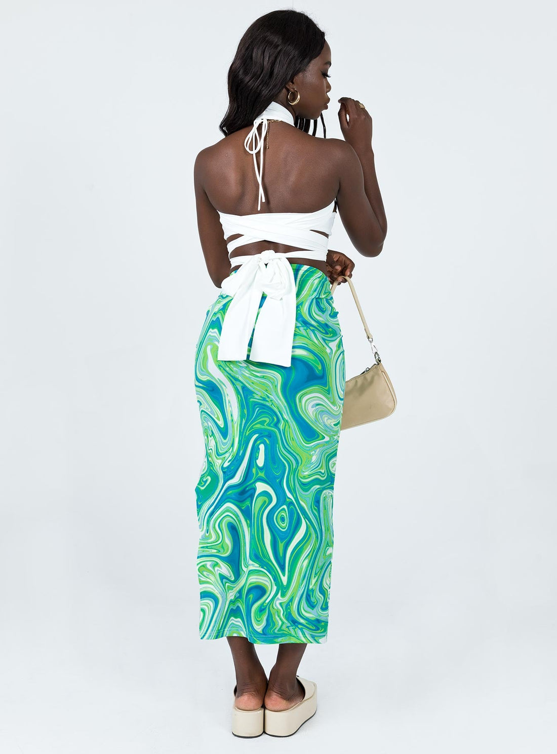 Yelena Midi Skirt Green