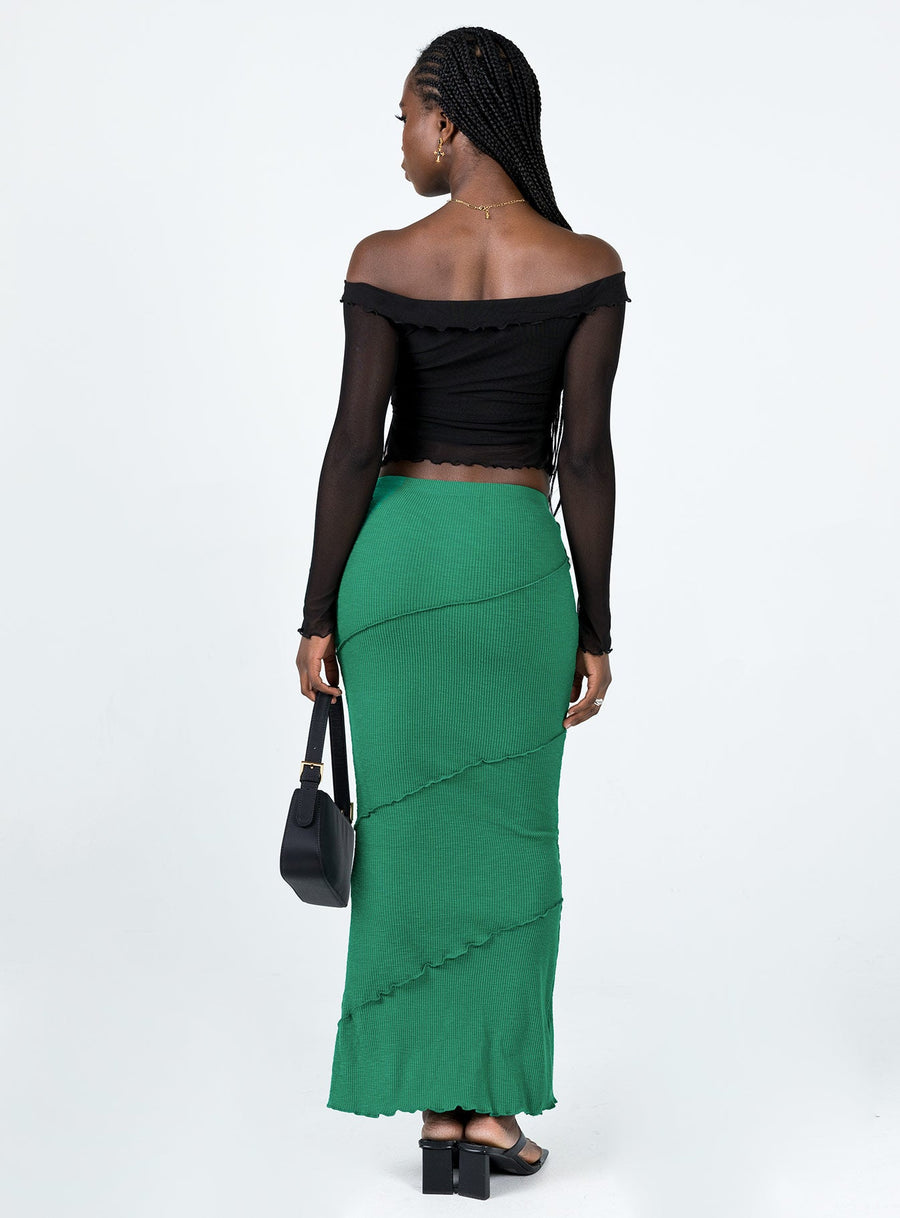 Oscar Maxi Skirt Dark Green