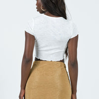 Selby Textured Mini Skirt Beige