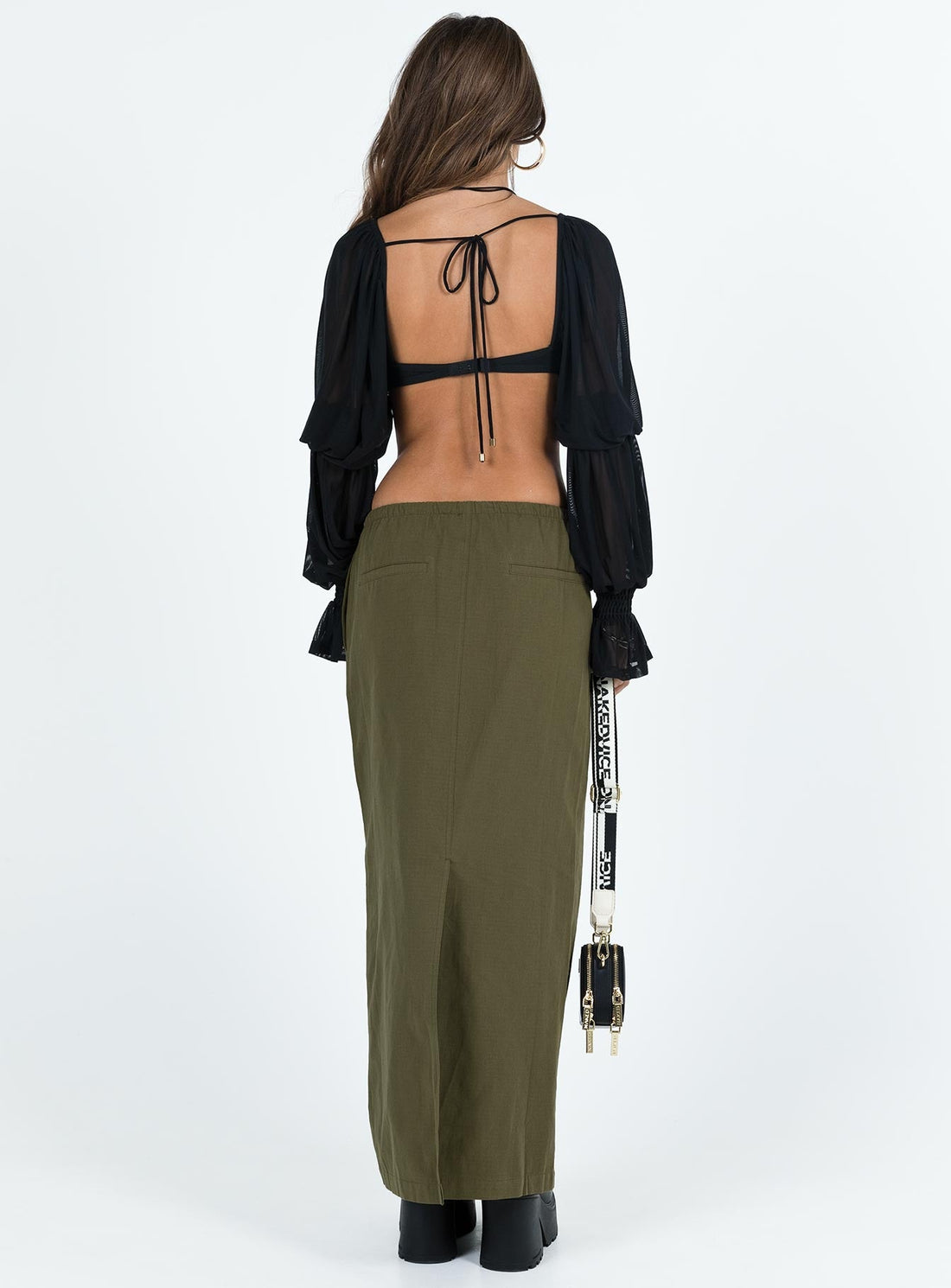 Geneve Maxi Skirt Olive Green