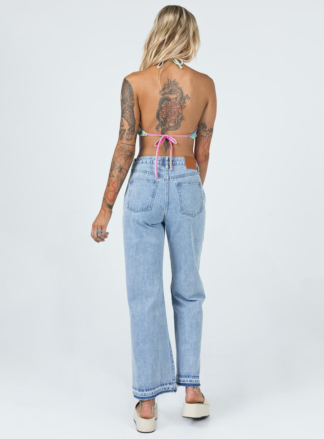 Holmes Low Rise Frayed Hem Denim Jeans