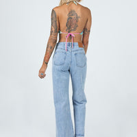 Holmes Low Rise Frayed Hem Denim Jeans