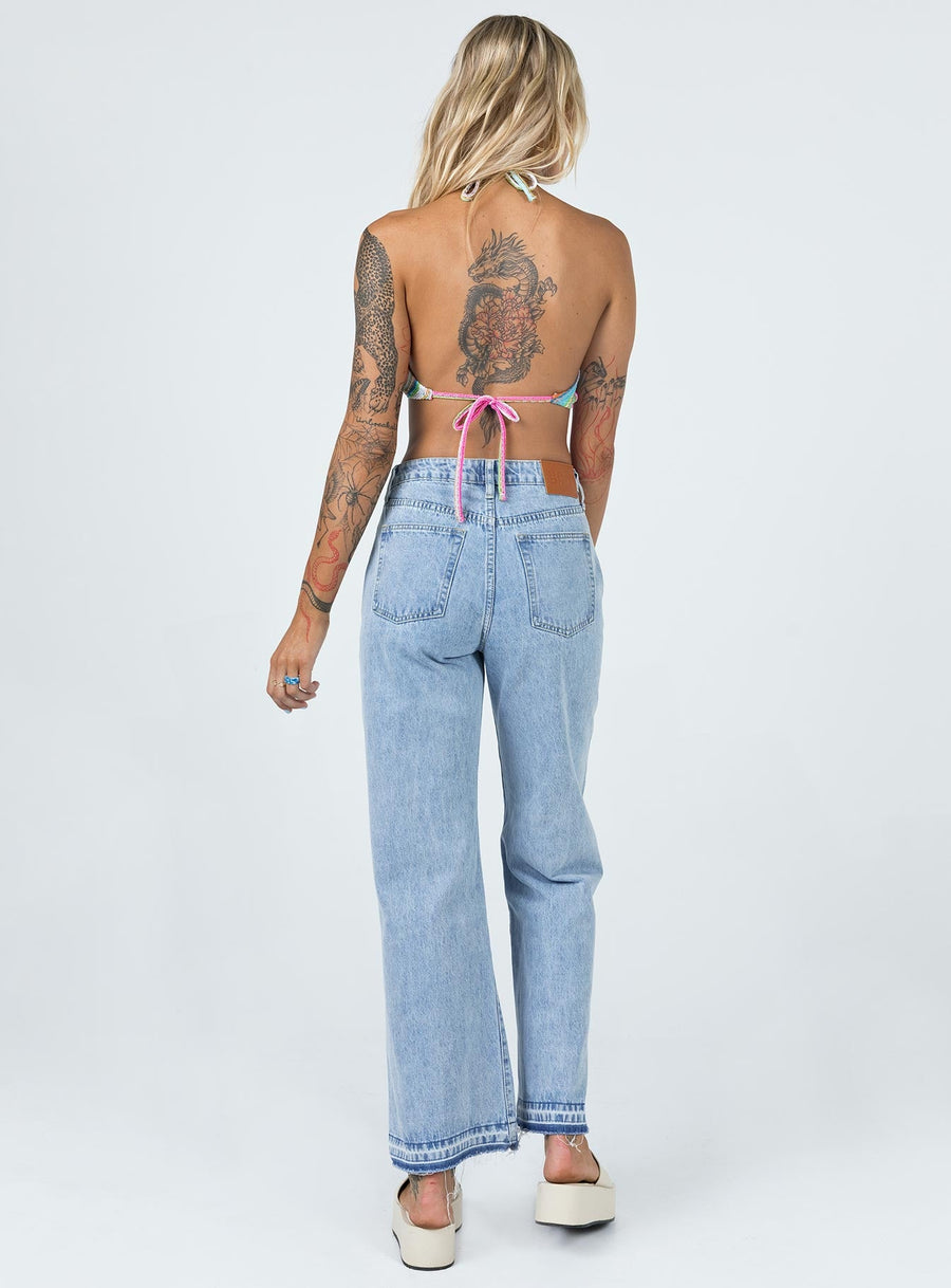 Holmes Low Rise Frayed Hem Denim Jeans