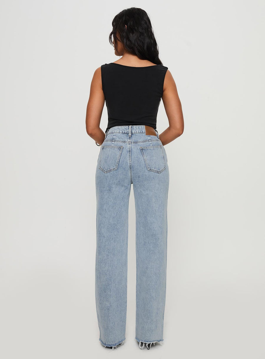 Karlina High Rise Straight Leg Jean Light Wash