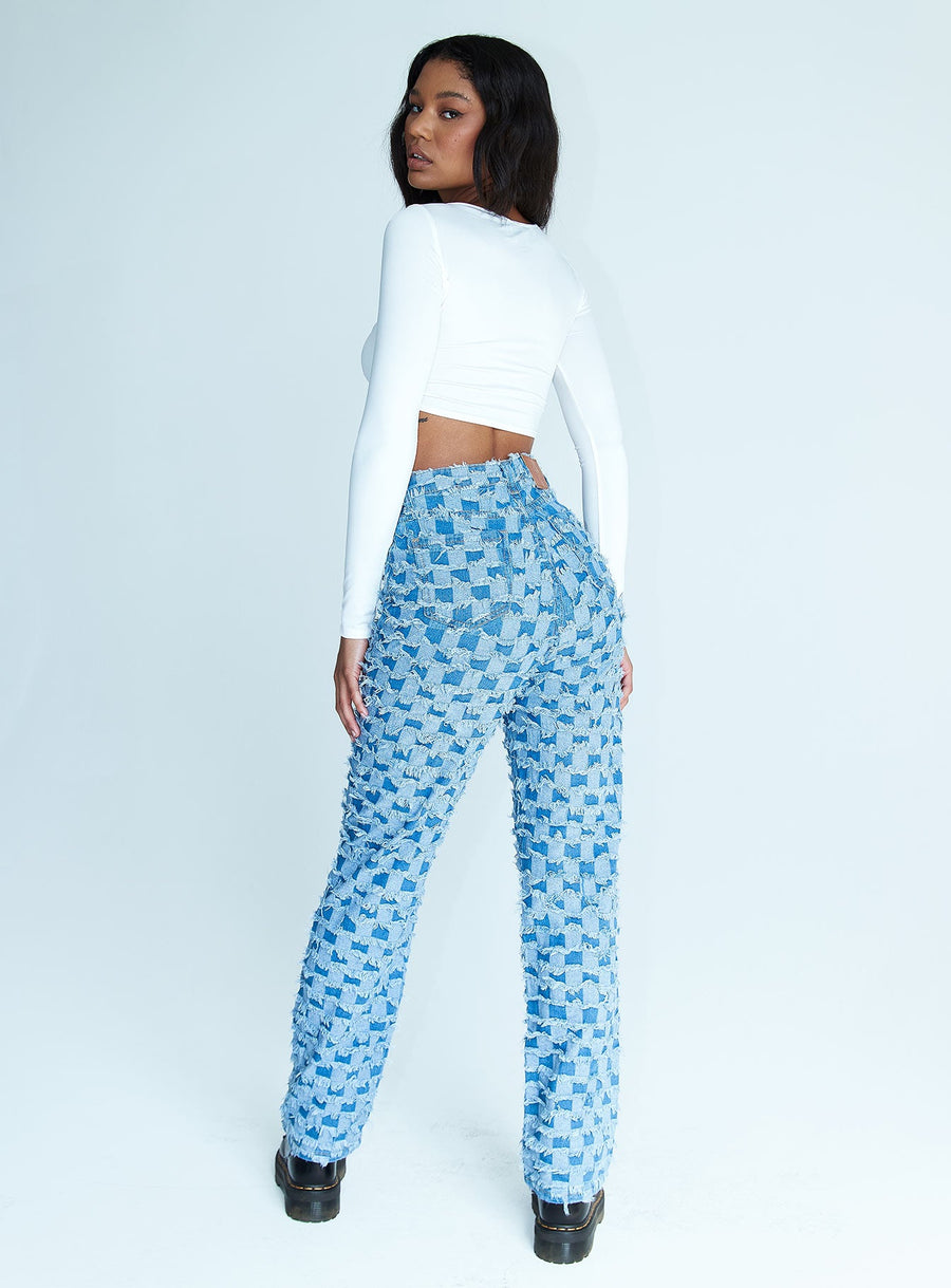 Michigan Lillie Wide Leg Denim Jeans