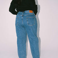 Holly Asymmetric Straight Leg Jean Denim Curve