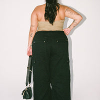 Fallout Mid Rise Cargo Pants Black Curve