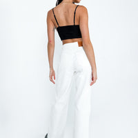 Sevina Wide Leg Denim Jeans White