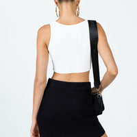 Nina Rib Knit Mini Skirt Black
