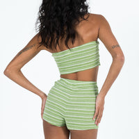 Pool Party Knit Shorts Green Stripe