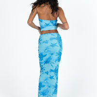 Hillcrest Floral Maxi Skirt Blue