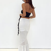 Natoma Lace Bias Cut Maxi Skirt White