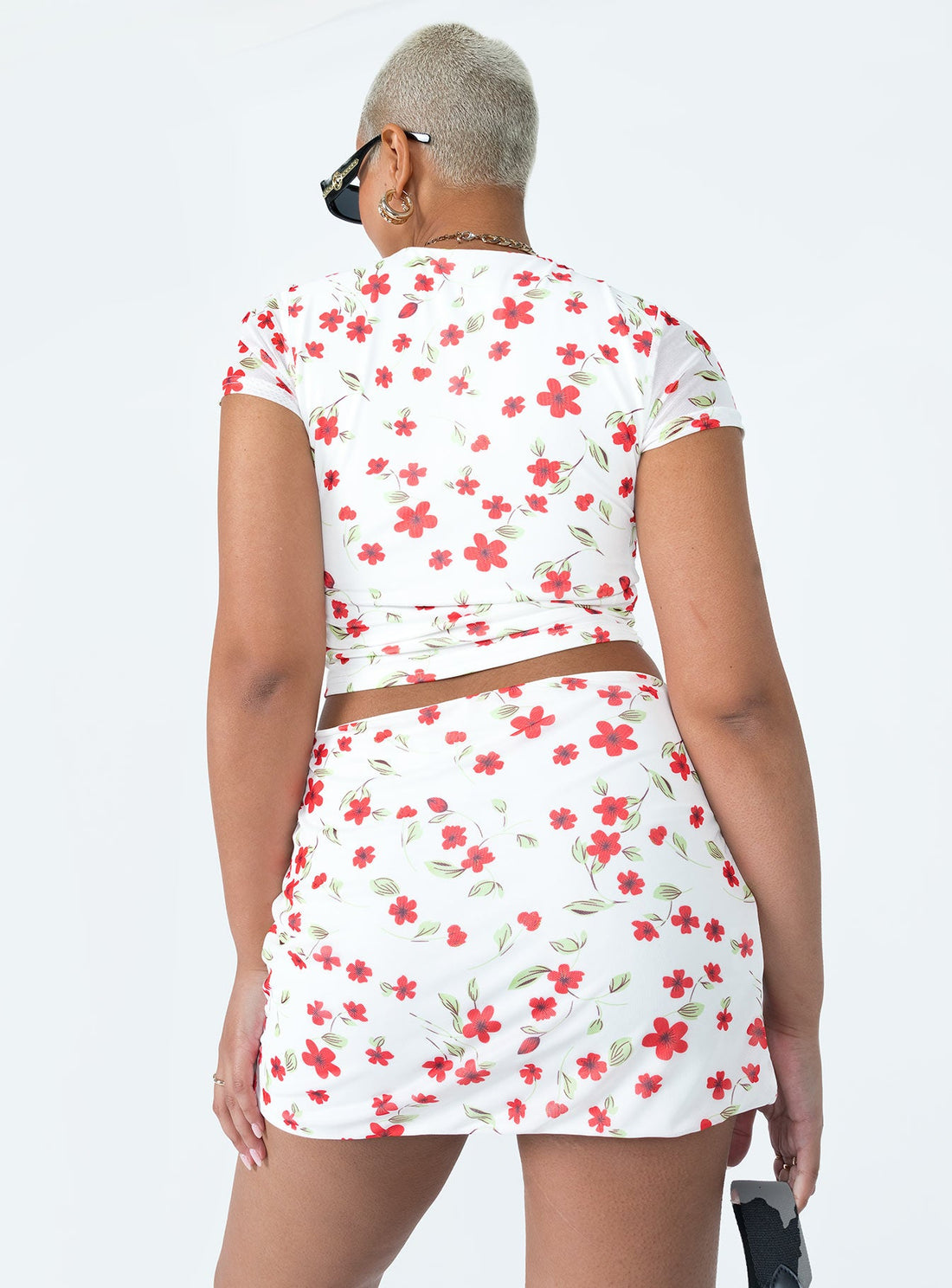 Bold Move Mini Skirt White Floral