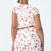 Bold Move Mini Skirt White Floral
